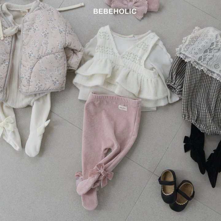 Bebe Holic - Korean Baby Fashion - #onlinebabyshop - Ribbon Footed Leggings - 2