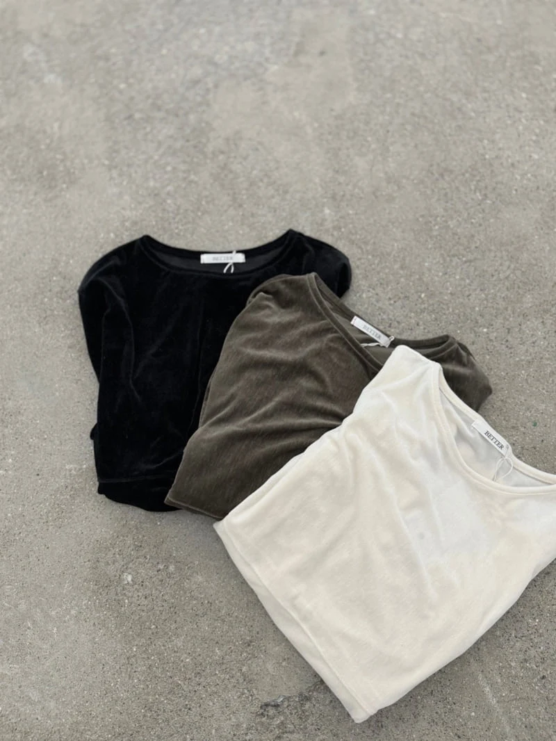 Better - Korean Women Fashion - #vintagekidsstyle - Carly Velvet Tee - 2