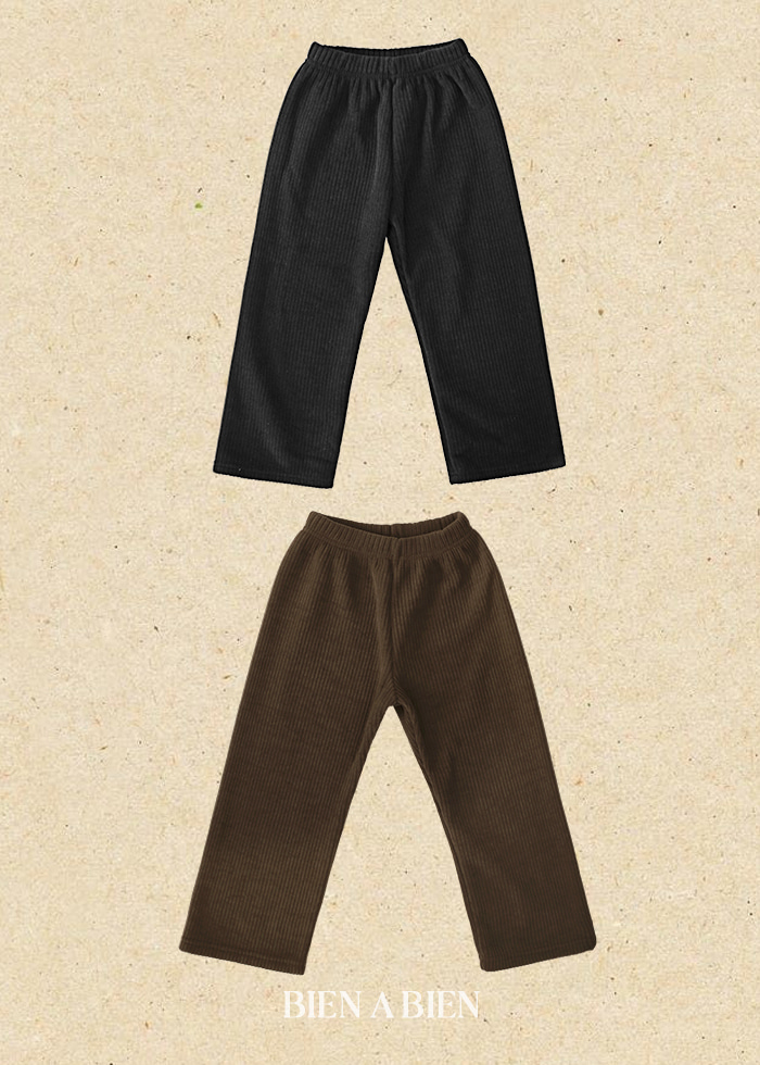 Bien A Bien - Korean Children Fashion - #kidsshorts - Carmel Ribbed Pants