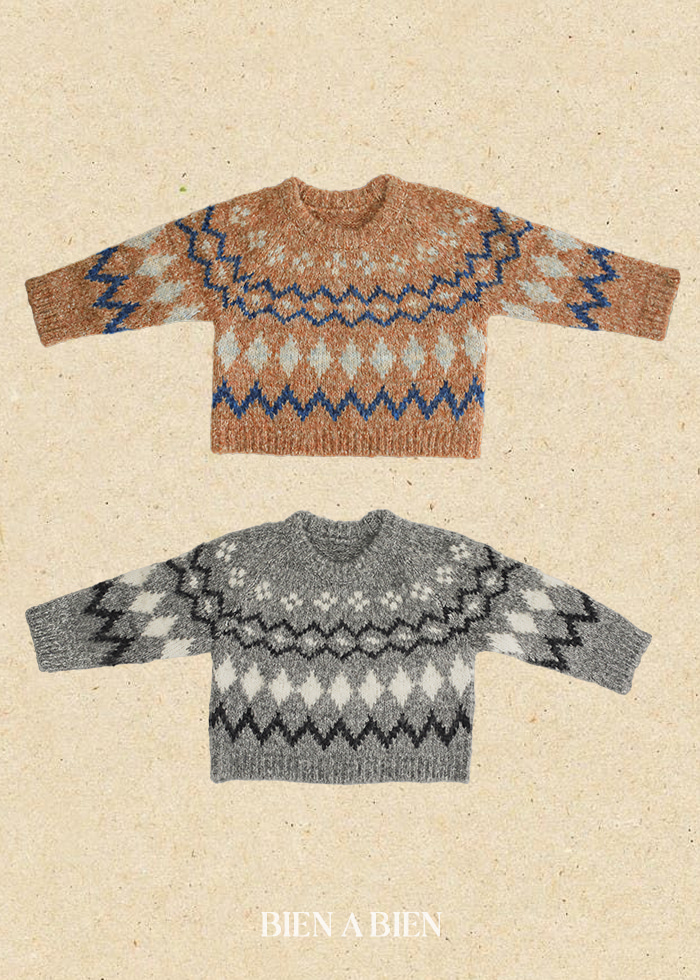 Bien A Bien - Korean Children Fashion - #kidsstore - Bren Jacquard Knit Pullover