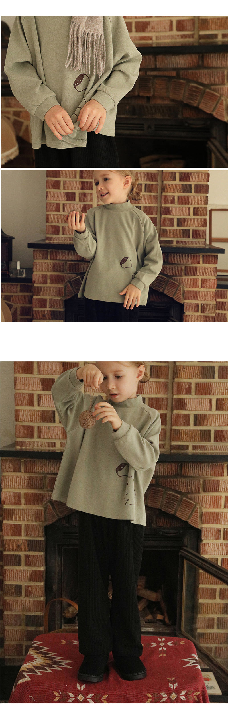 Bien A Bien - Korean Children Fashion - #kidsstore - Runo Raglan Mock Neck Tee - 5