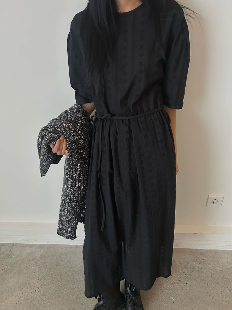 Buckle - Korean Women Fashion - #momslook - Candle Embroidery One-Piece - 8