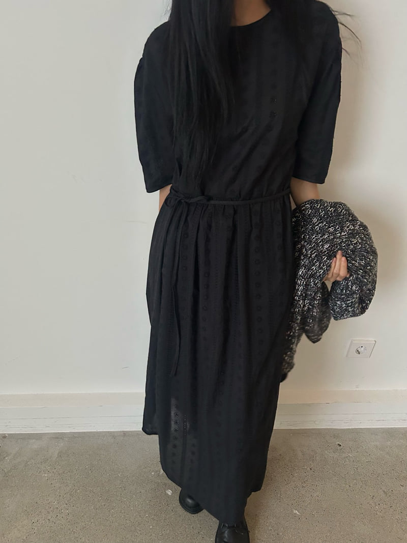 Buckle - Korean Women Fashion - #momslook - Candle Embroidery One-Piece - 9