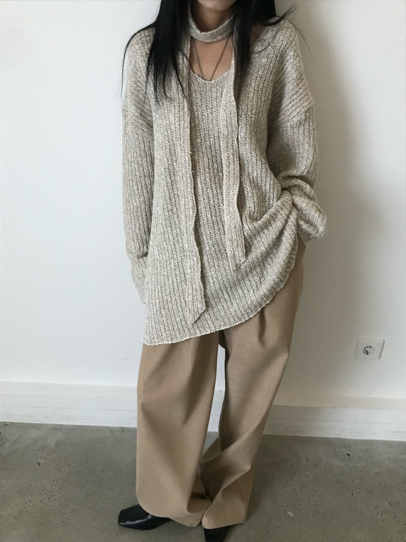 Buckle - Korean Women Fashion - #momslook - Wool Ribbed Slub Knit - 2