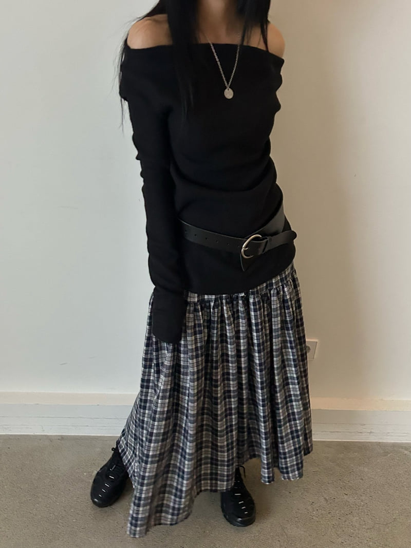 Buckle - Korean Women Fashion - #shopsmall - Peach Check Long Skirt - 12