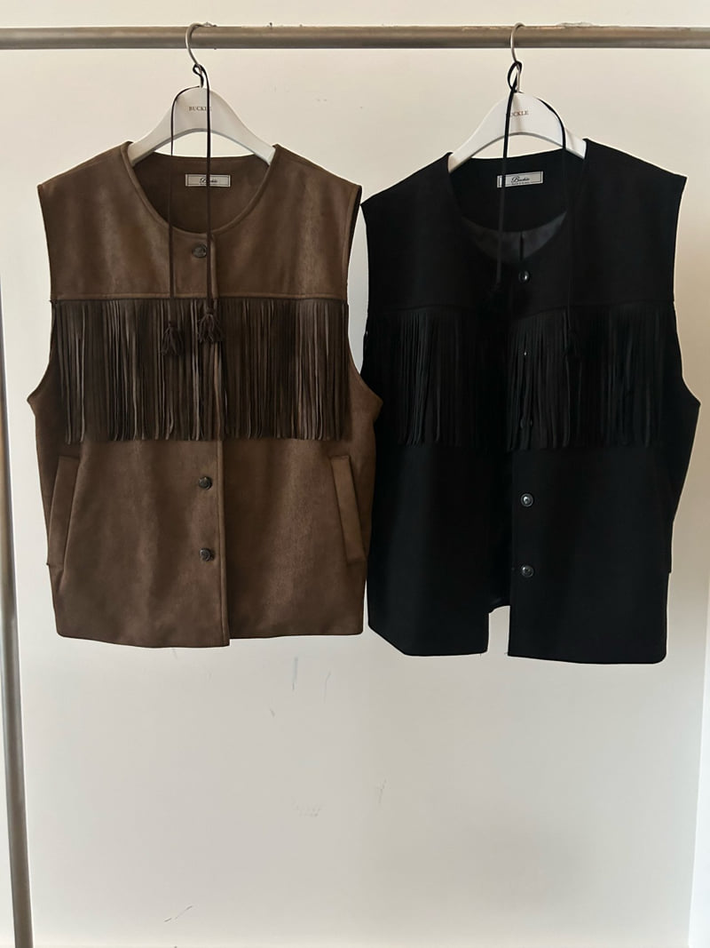 Buckle - Korean Women Fashion - #womensfashion - Fringe Vest