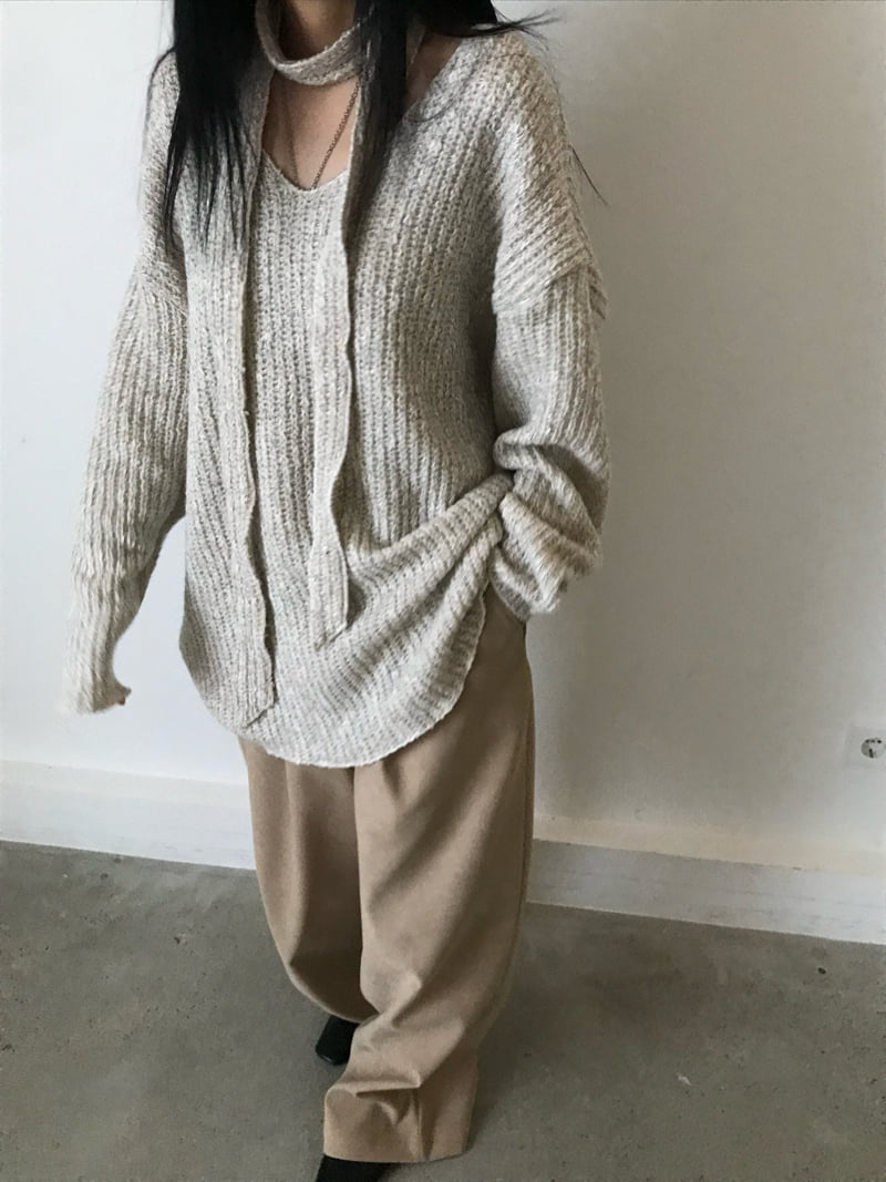 Buckle - Korean Women Fashion - #womensfashion - Wool Ribbed Slub Knit
