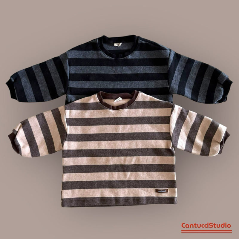 Cantucci Studio - Korean Children Fashion - #kidsshorts - Cocoa Stripe Tee