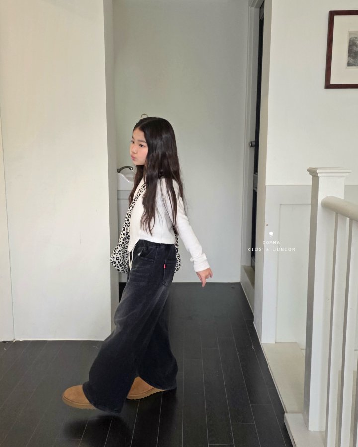 Comma - Korean Children Fashion - #Kfashion4kids - Velvet Denim Pants (Junior) - 8