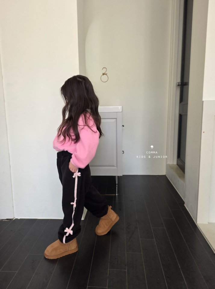 Comma - Korean Children Fashion - #Kfashion4kids - Velvet Ribbon Jogger Pants - 3