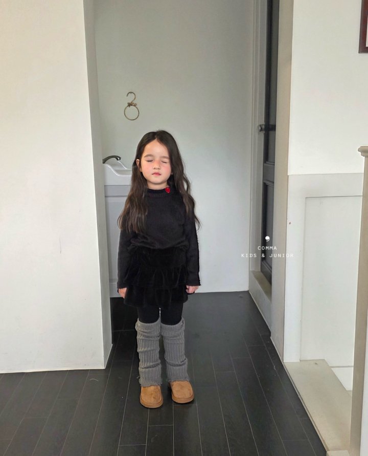 Comma - Korean Children Fashion - #childofig - Heart Mock Neck Tee