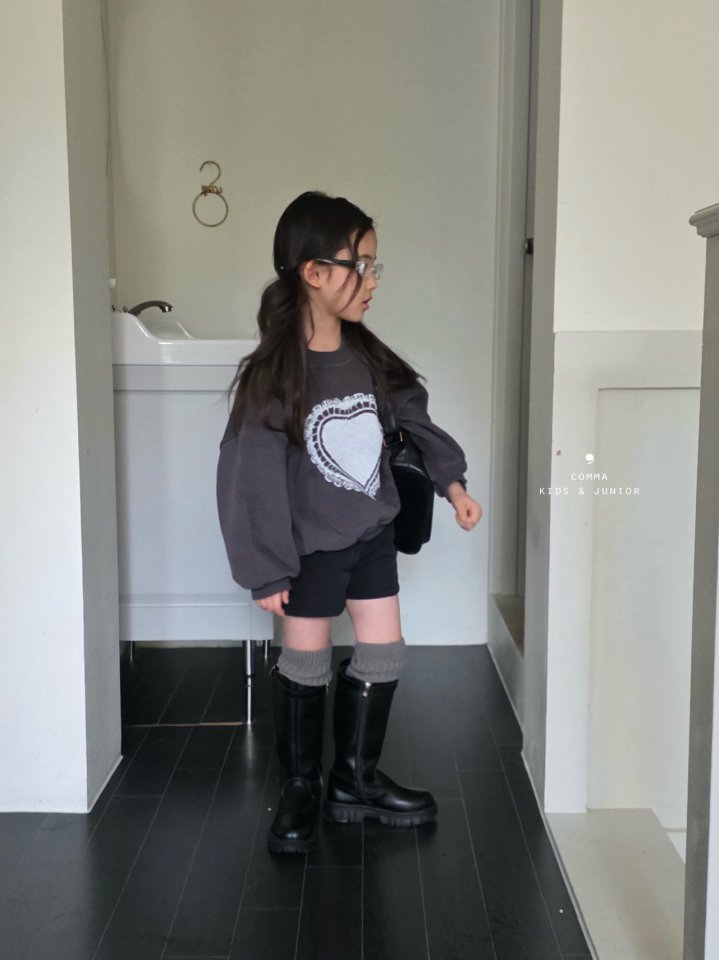 Comma - Korean Children Fashion - #childofig - Heart Print Sweatshirt - 6