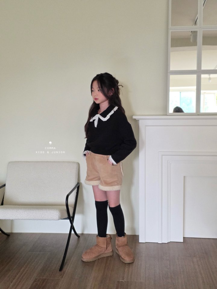 Comma - Korean Children Fashion - #childofig - Frill Collar Sweatshirt - 12