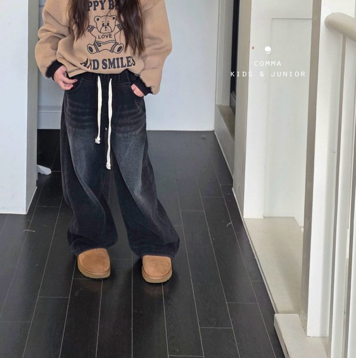 Comma - Korean Children Fashion - #childrensboutique - Velvet Denim Pants (Junior)