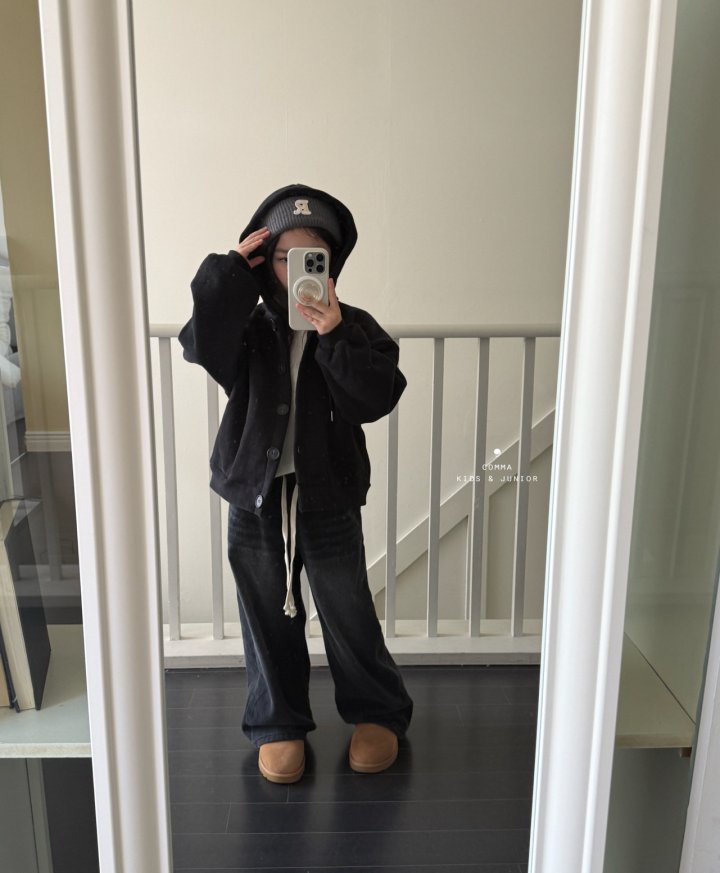 Comma - Korean Children Fashion - #childrensboutique - Hood Button Jacket (Junior)
