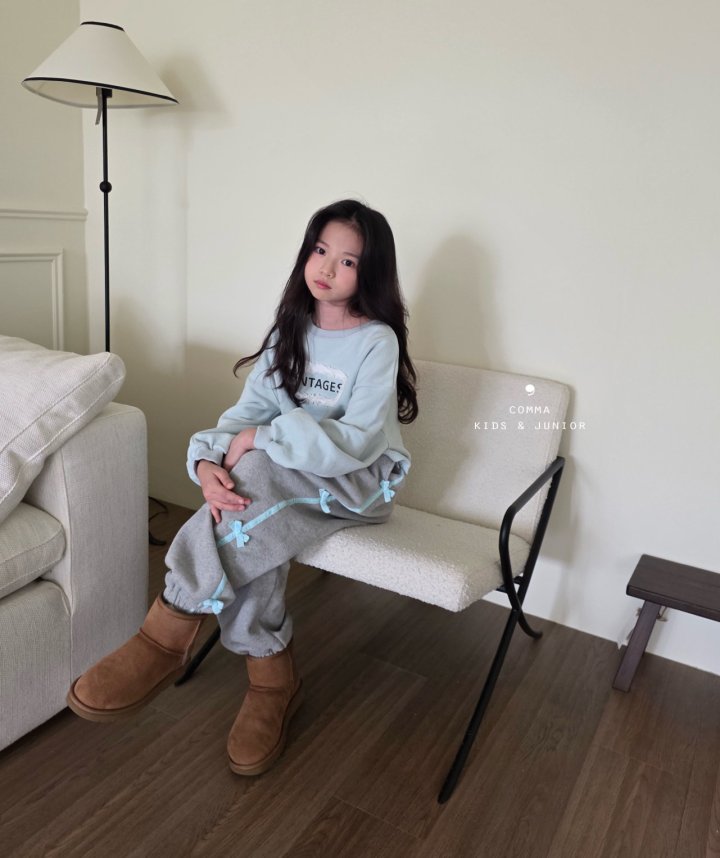 Comma - Korean Children Fashion - #childrensboutique - Velvet Ribbon Jogger Pants - 12