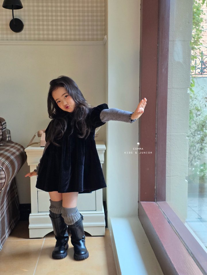 Comma - Korean Children Fashion - #designkidswear - Velvet One-piece (Junior) - 10