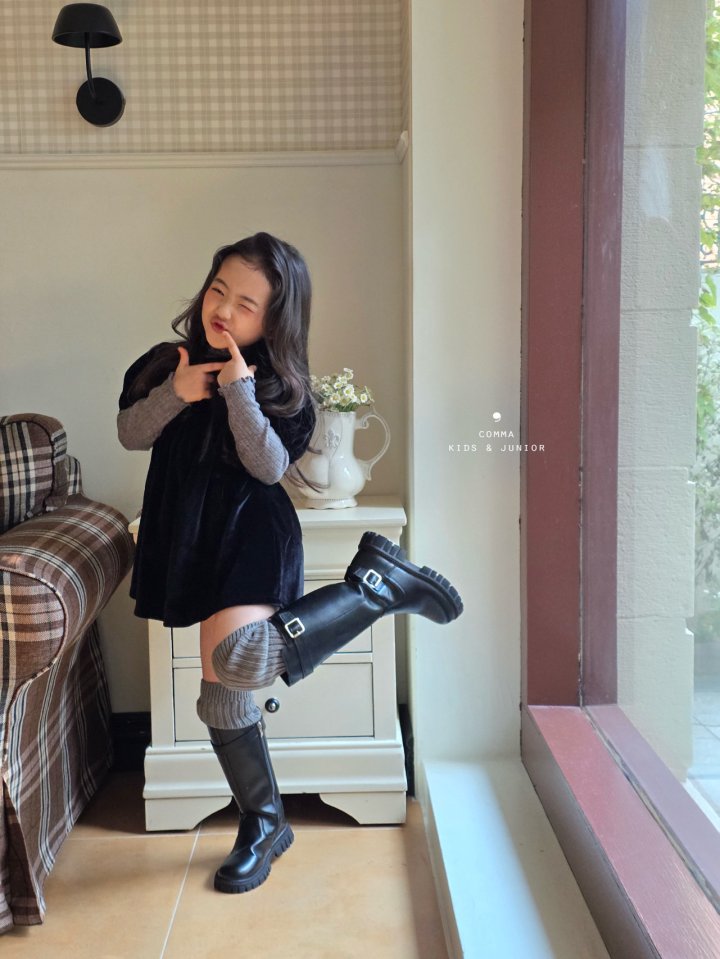 Comma - Korean Children Fashion - #discoveringself - Velvet One-piece (Junior) - 11