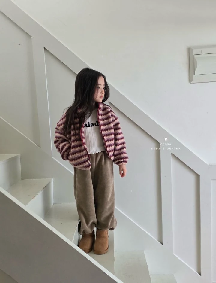 Comma - Korean Children Fashion - #discoveringself - Ribbed Wide Pants (Junior) - 7