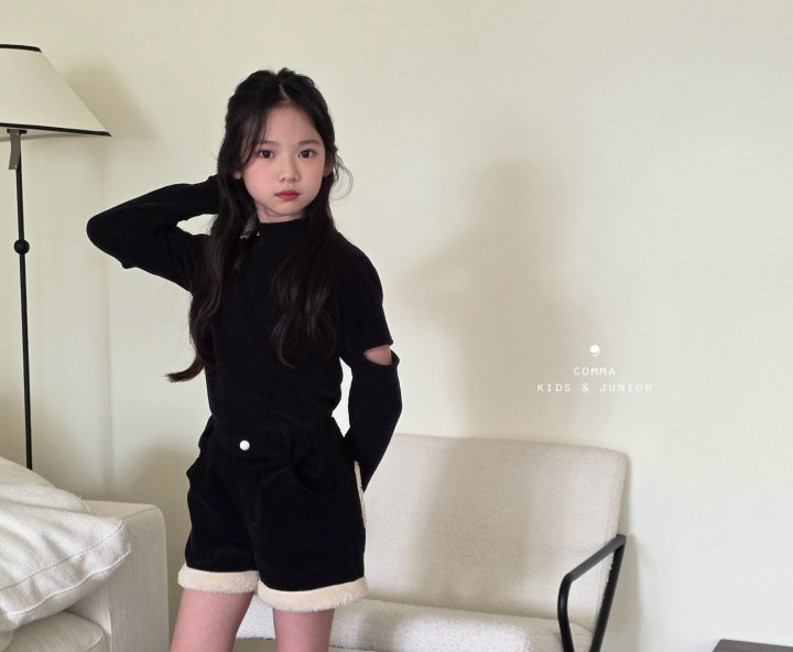 Comma - Korean Children Fashion - #discoveringself - Ribbed Cutting Tee