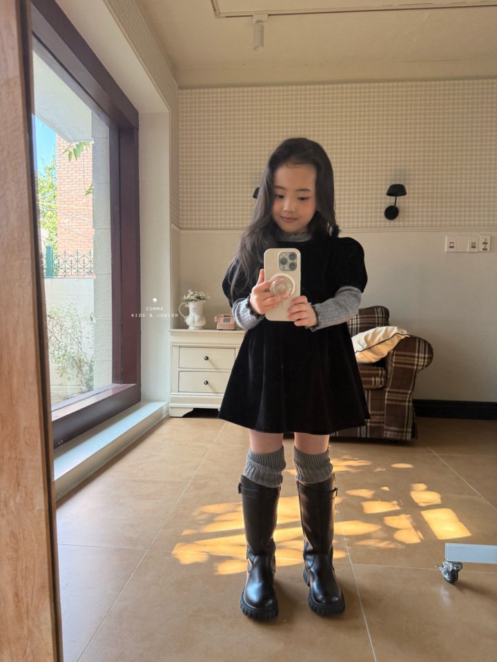 Comma - Korean Children Fashion - #fashionkids - Velvet One-piece (Junior) - 12
