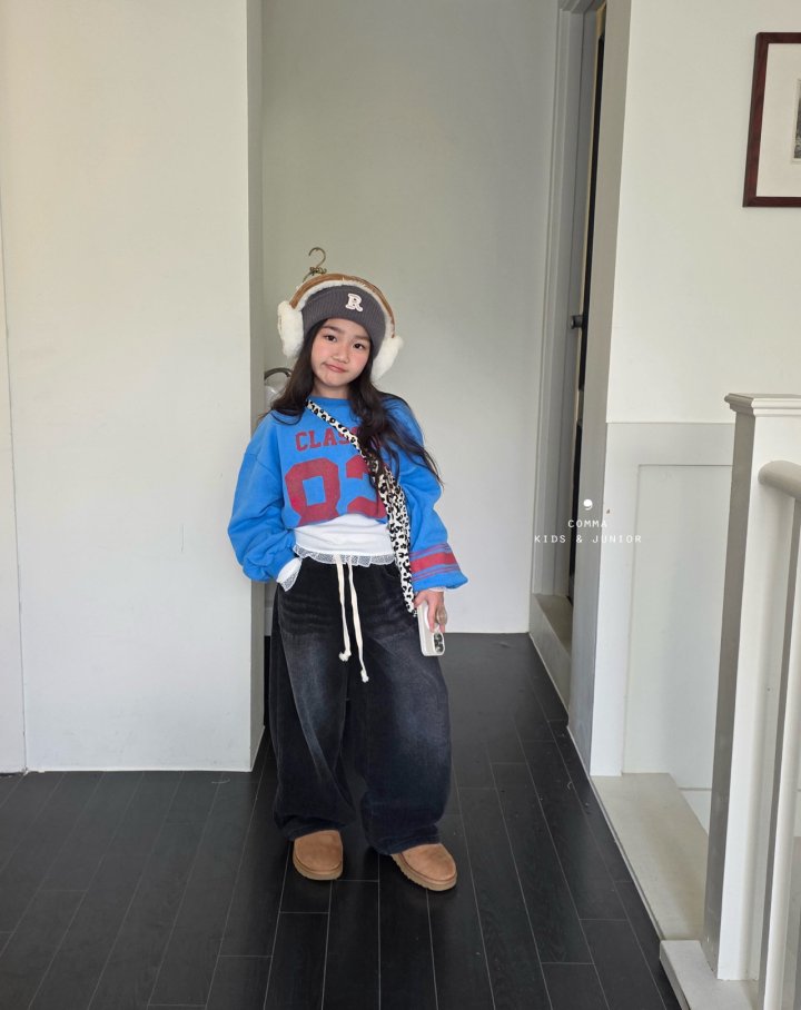 Comma - Korean Children Fashion - #kidsshorts - Velvet Denim Pants (Junior) - 5