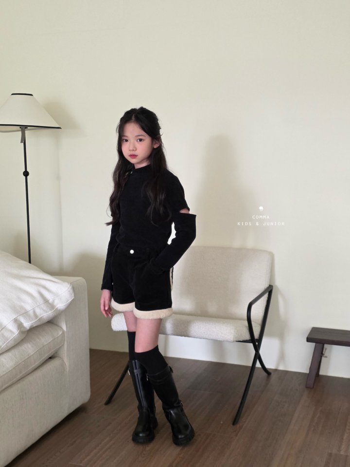 Comma - Korean Children Fashion - #kidsshorts - Ribbed Cutting Tee - 3