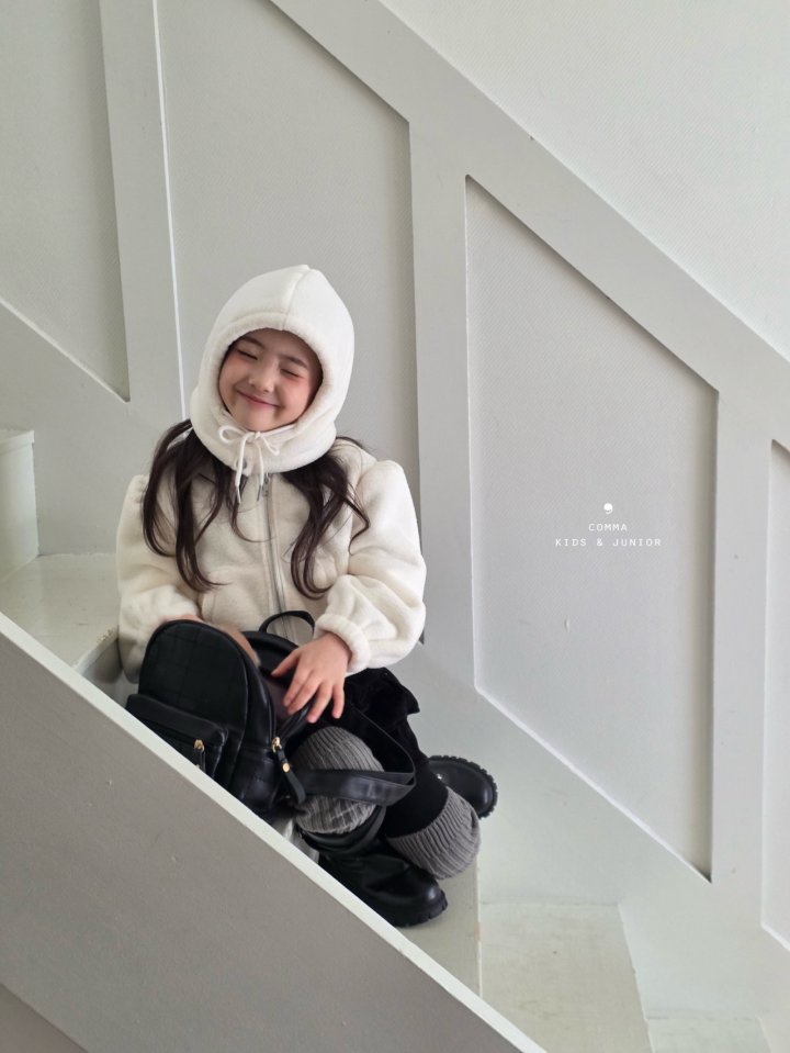 Comma - Korean Children Fashion - #kidsstore - Shirring Fleece Jacket (with Balaclava)