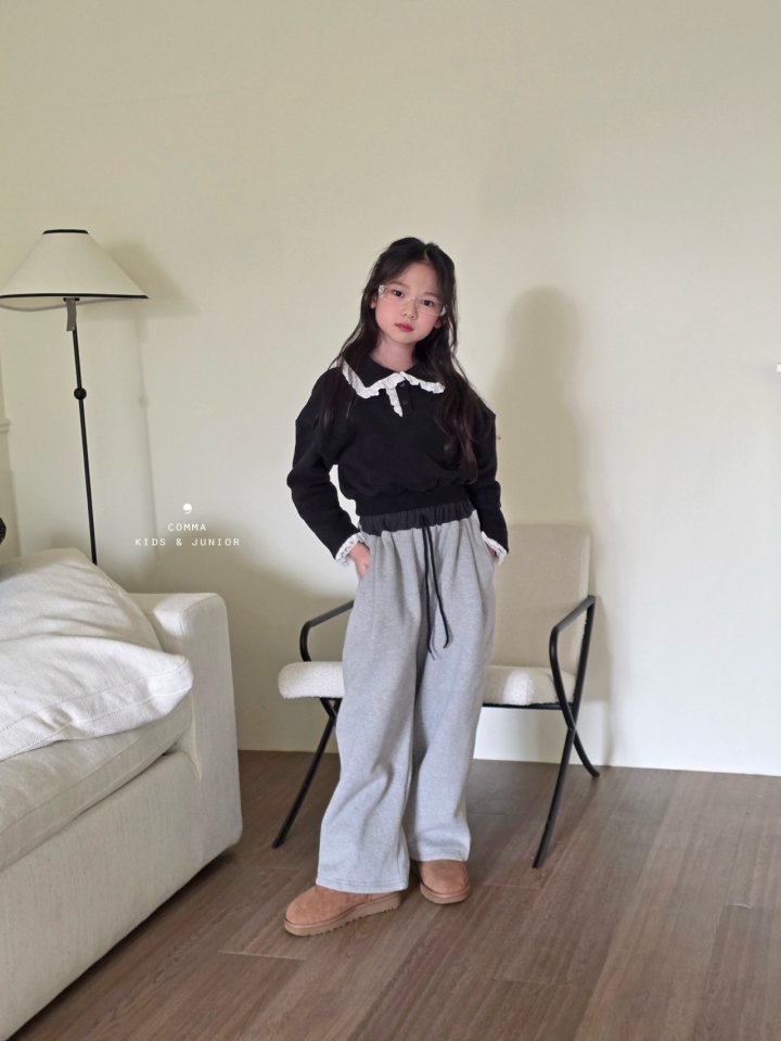 Comma - Korean Children Fashion - #kidsstore - Frill Collar Sweatshirt - 5