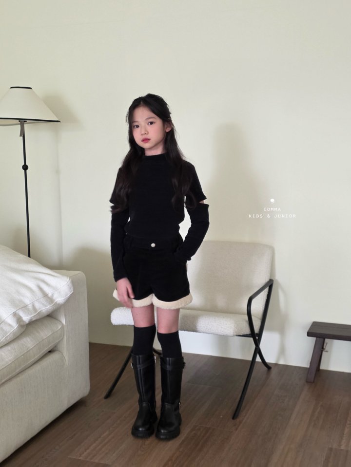 Comma - Korean Children Fashion - #kidsshorts - Ribbed Cutting Tee - 4