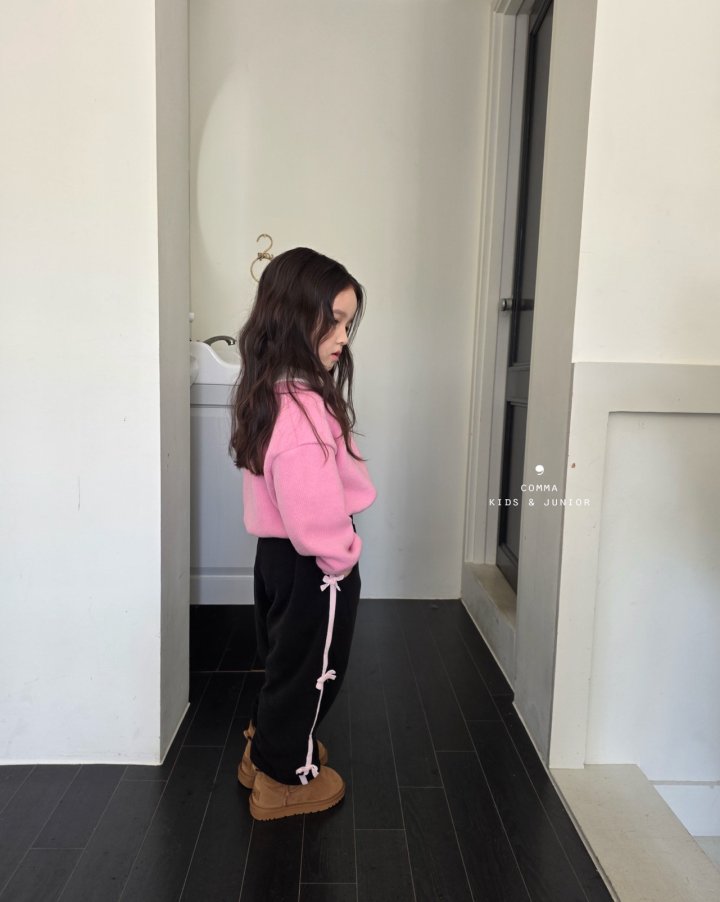Comma - Korean Children Fashion - #kidsstore - Velvet Ribbon Jogger Pants
