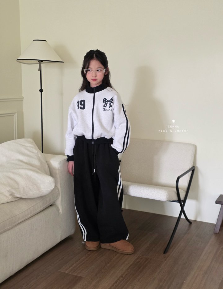 Comma - Korean Children Fashion - #kidzfashiontrend - Cut Line Double Stripe Pants - 7