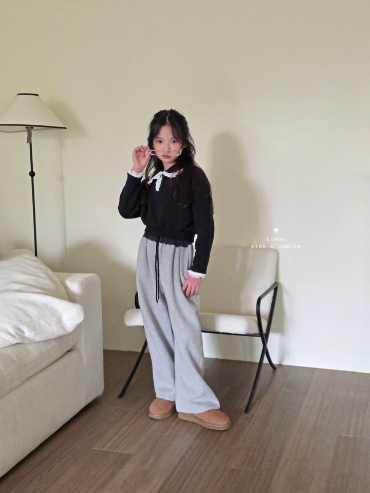 Comma - Korean Children Fashion - #kidzfashiontrend - Frill Collar Sweatshirt - 6