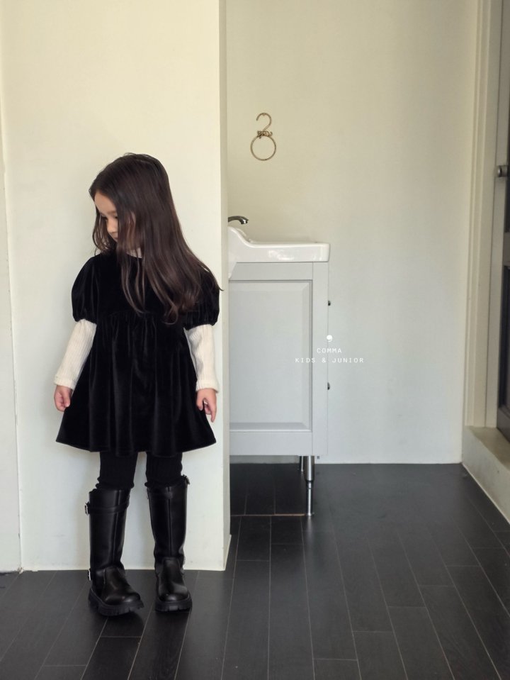 Comma - Korean Children Fashion - #littlefashionista - Velvet One-piece (Junior)