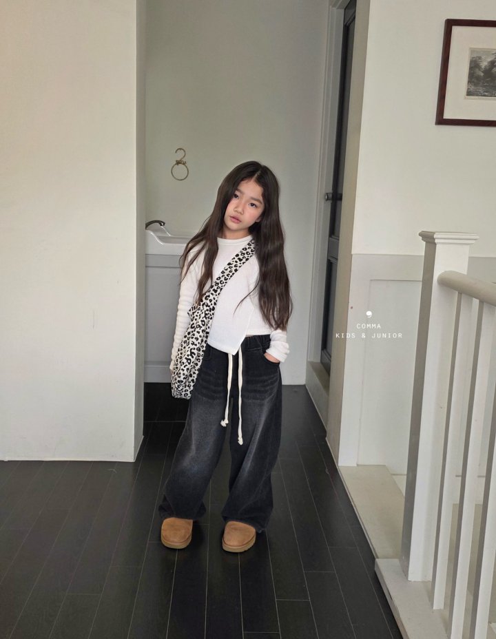 Comma - Korean Children Fashion - #littlefashionista - Velvet Denim Pants (Junior) - 9