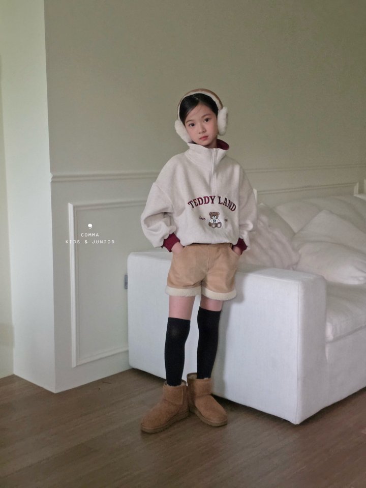 Comma - Korean Children Fashion - #littlefashionista - Teddy Half Zip-Up - 7