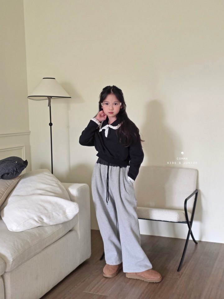 Comma - Korean Children Fashion - #littlefashionista - Frill Collar Sweatshirt - 8