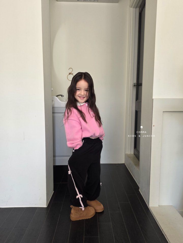 Comma - Korean Children Fashion - #Kfashion4kids - Velvet Ribbon Jogger Pants - 4