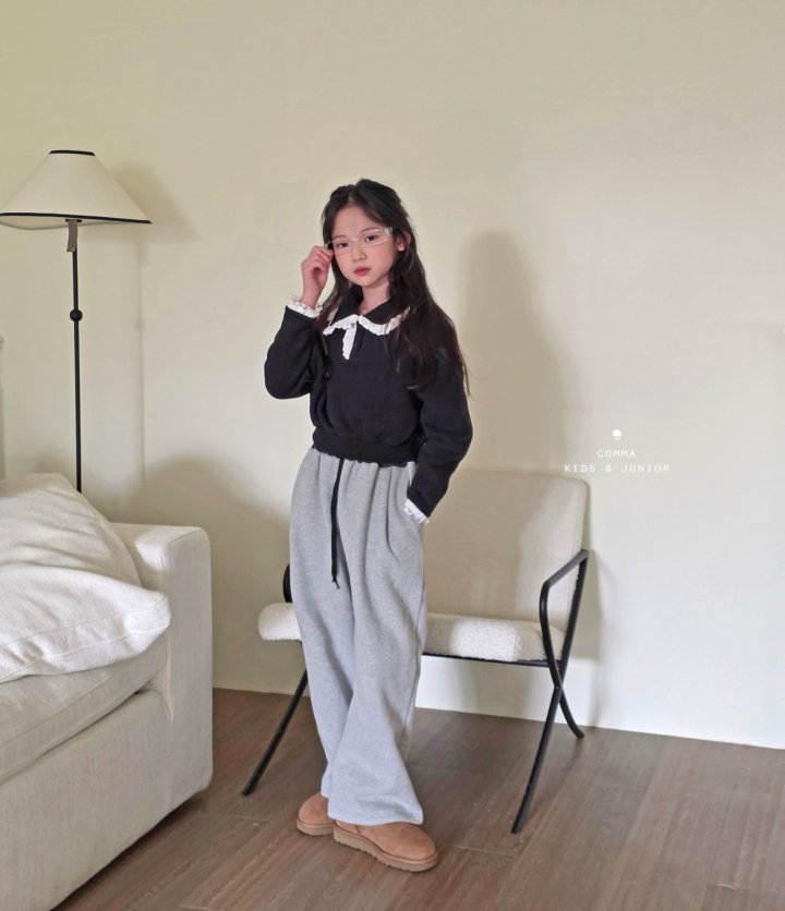 Comma - Korean Children Fashion - #magicofchildhood - Frill Collar Sweatshirt - 9
