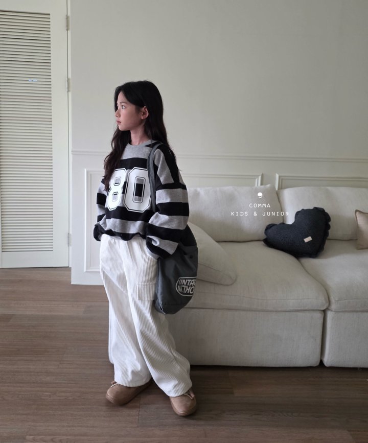Comma - Korean Children Fashion - #littlefashionista - 80 Stripe Sweatshirt - 4