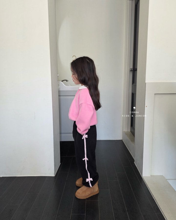 Comma - Korean Children Fashion - #magicofchildhood - Velvet Ribbon Jogger Pants - 5
