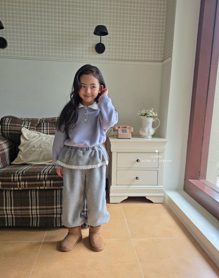 Comma - Korean Children Fashion - #minifashionista - Round Collar Tee - 11