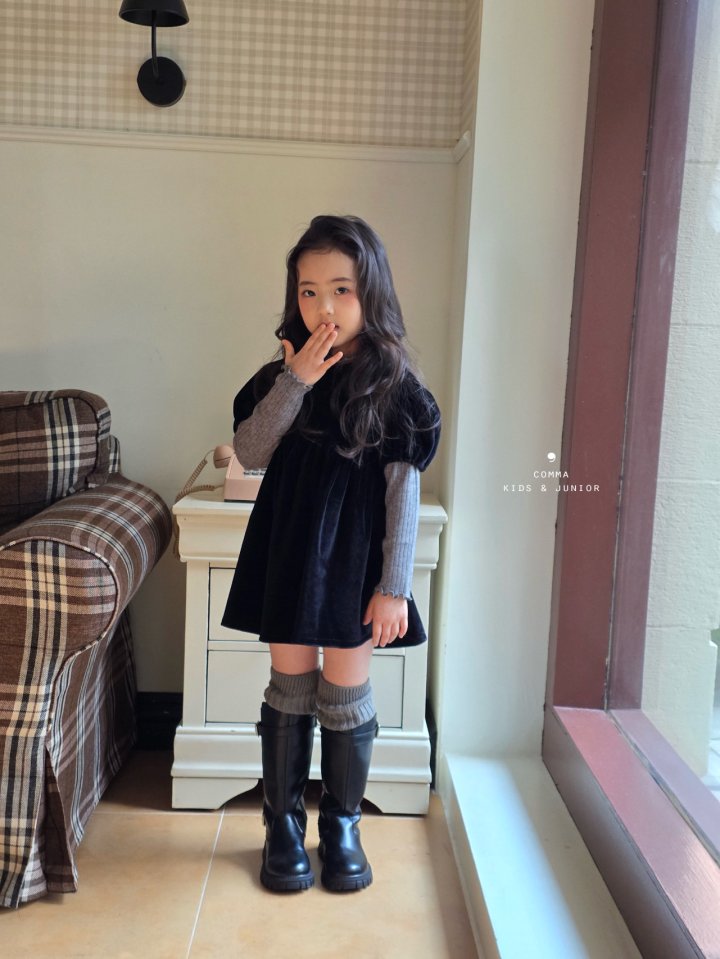 Comma - Korean Children Fashion - #minifashionista - Wave Mock Neck Tee - 5