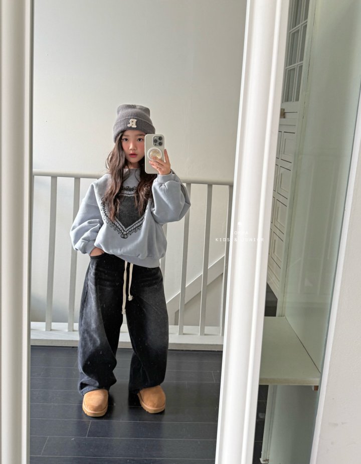 Comma - Korean Children Fashion - #prettylittlegirls - Velvet Denim Pants (Junior) - 12