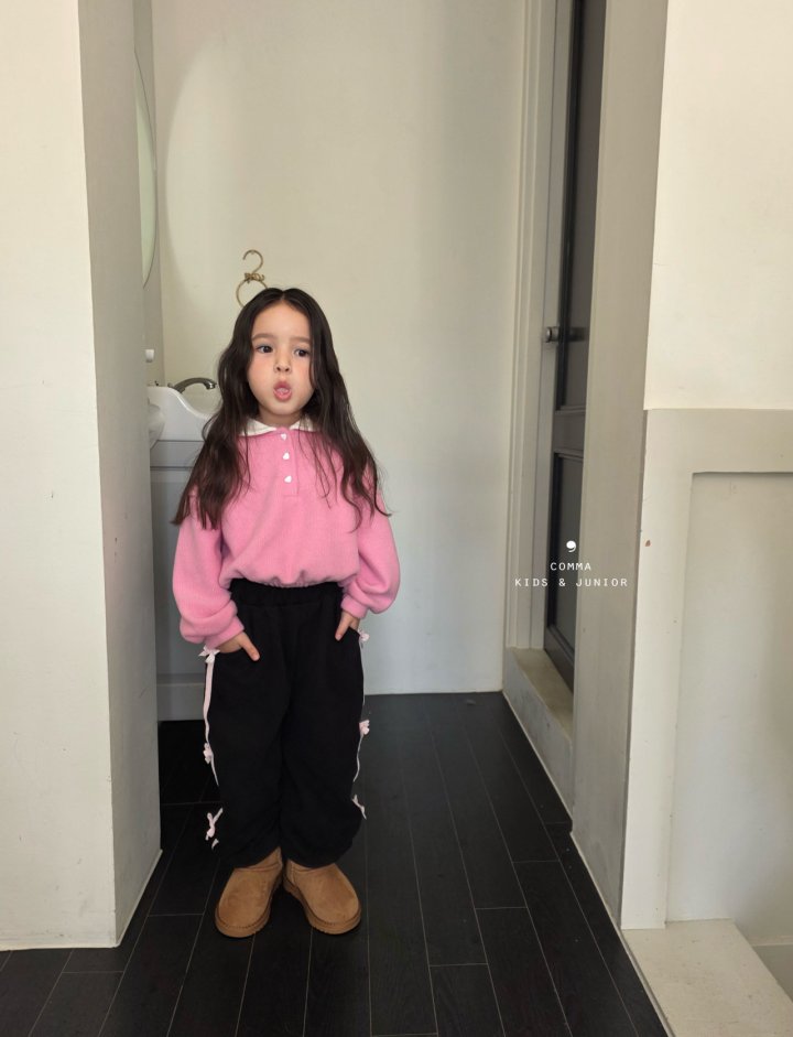 Comma - Korean Children Fashion - #prettylittlegirls - Velvet Ribbon Jogger Pants - 7