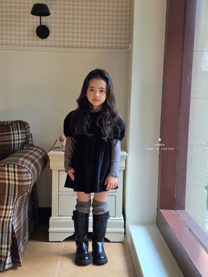 Comma - Korean Children Fashion - #prettylittlegirls - Wave Mock Neck Tee - 6