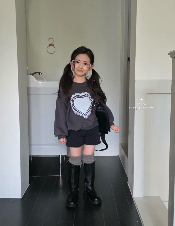 Comma - Korean Children Fashion - #todddlerfashion - Heart Print Sweatshirt - 3