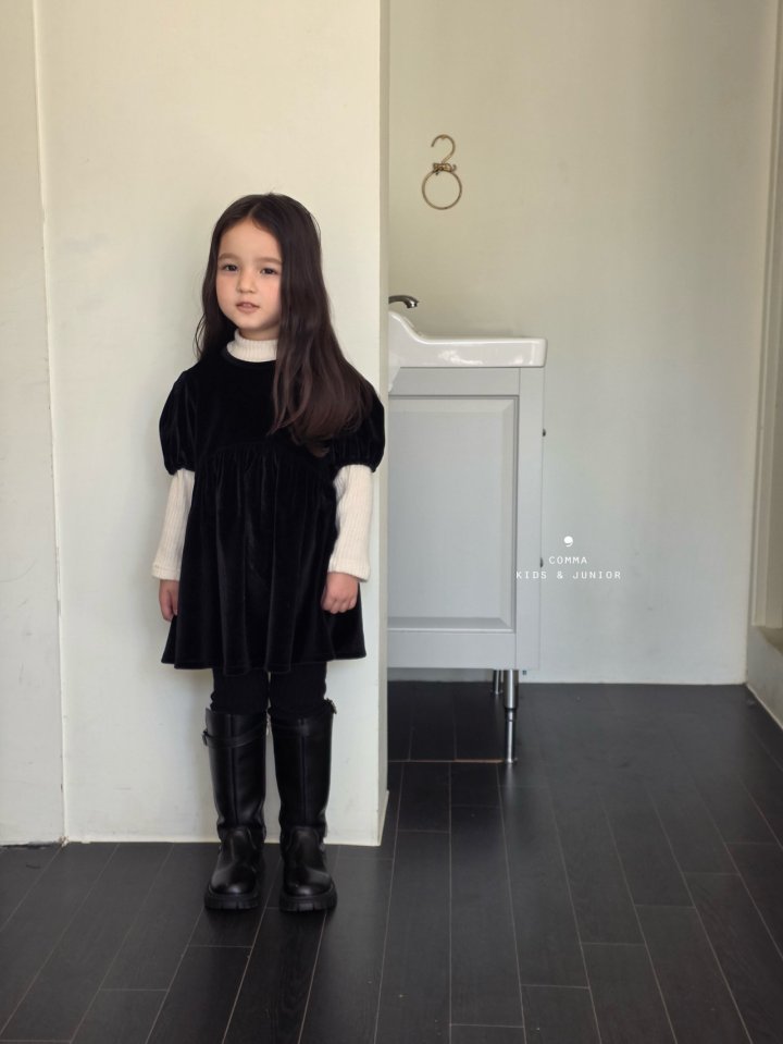Comma - Korean Children Fashion - #toddlerclothing - Velvet One-piece (Junior) - 6