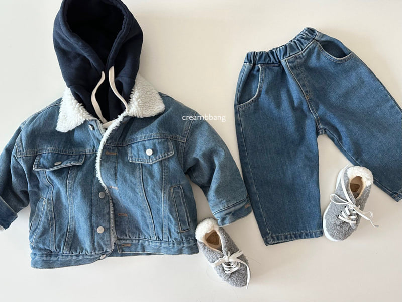 Cream Bbang - Korean Children Fashion - #childrensboutique - Bonding Denim Jacket - 10