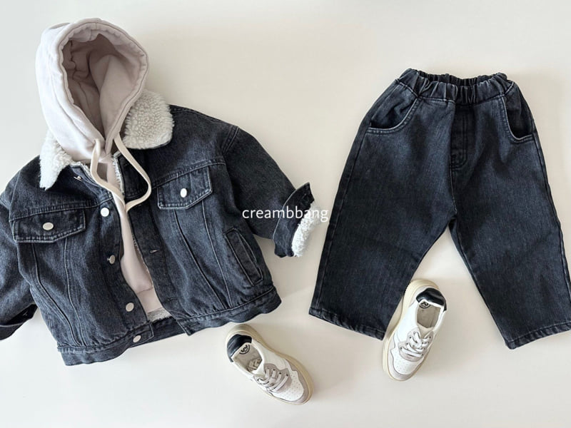 Cream Bbang - Korean Children Fashion - #designkidswear - Bonding Denim Jacket - 11